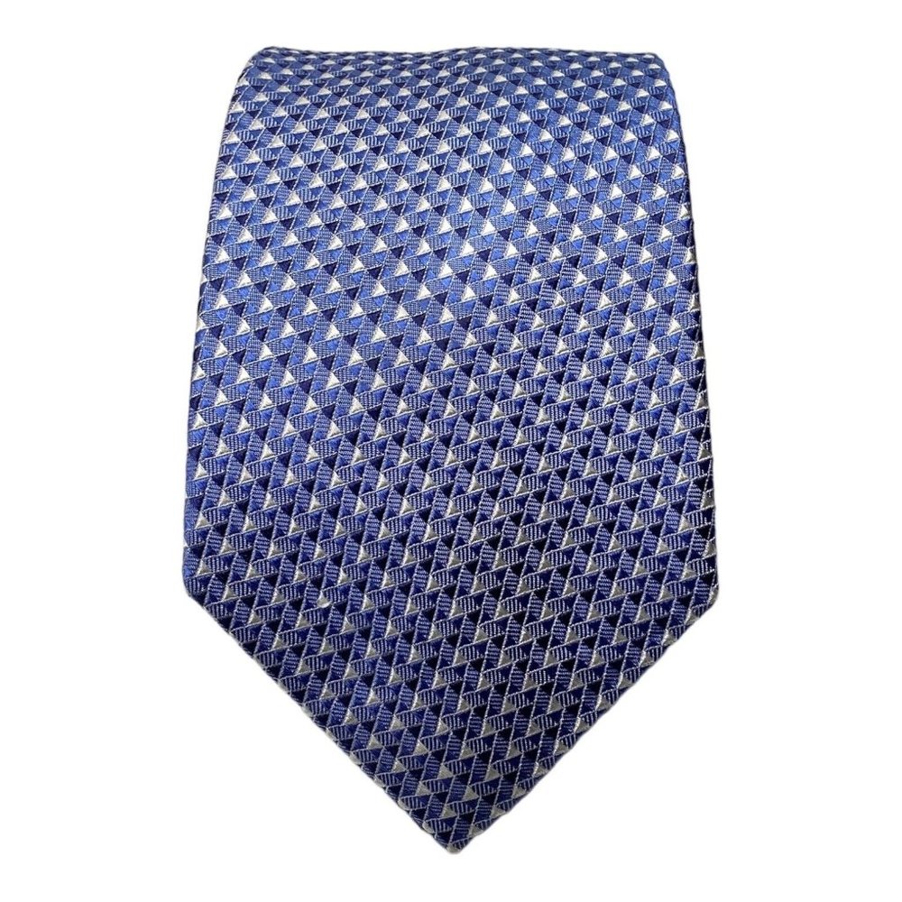 JOS. A. BANK SIGNATURE COLLECTION Blue Silk Tie Hand Made 60"-3.5" EX COND